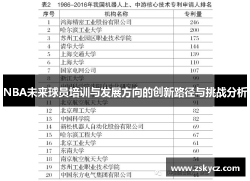 NBA未来球员培训与发展方向的创新路径与挑战分析